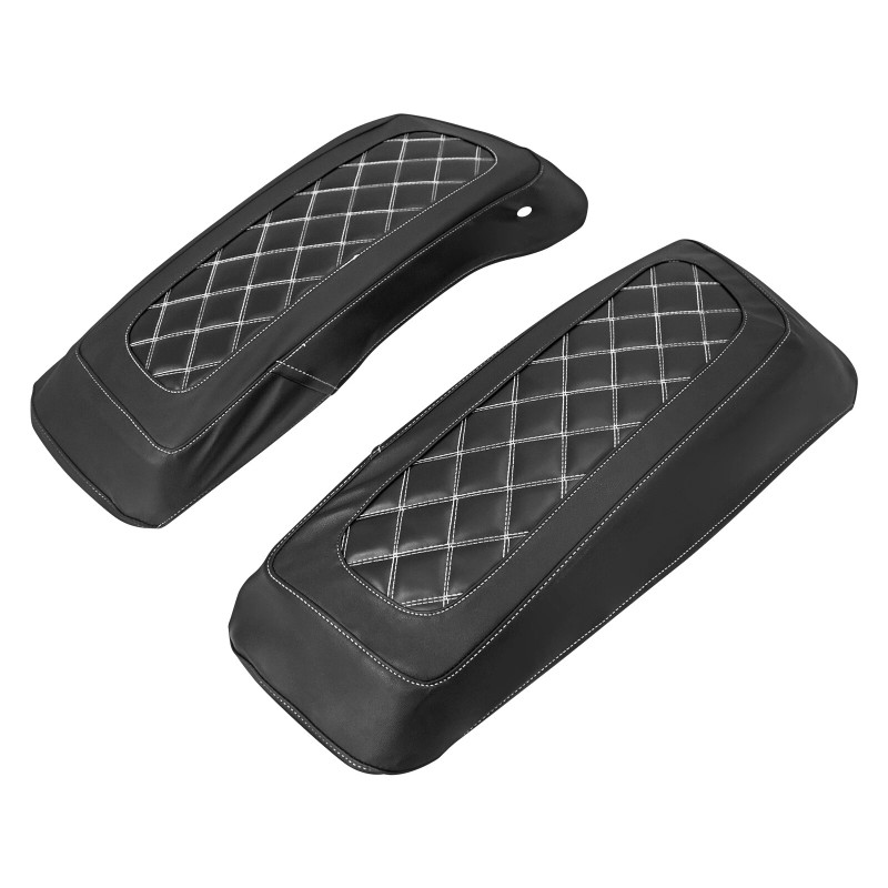 HDBUBALUS White Hard Saddle Bag Lid Bra Covers For Harley