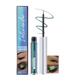 WAJJYM Liquid Eyeliner,Glitter Eyeliners Pen,Ultra-Fine Brush,Waterproof,Easy to color,Long-lasting coloring,No fading,No smudging,Green