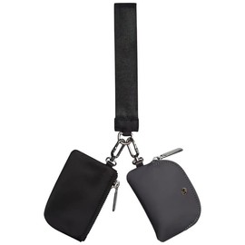 TOTENEST Mini Zip Around Wristlet Wallet for Fall Fashion Dual Pouch Wristlet Portable Coin Purse Mini Women Coin Pocket mom  pouch - Color: Blue-Navy Blue