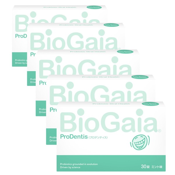 BioGaia Prodentis Mint Lozenges, Probiotic for Daily Oral Health, Promotes Heathy Teeth and Gums, Fights Bad Breath, Alcohol Free, 30 Lozenges, 5 Pack