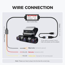 PRUVEEO PRUVEEO Smart Acc Hardwire Kit for Dash Cam, Enables Parking Mode Monitor, Converts 12V-30V to 5V/3A, Low Voltage Protection, LED Indicator, Applicable to D90-4CH…