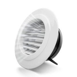 Weiworld 6'' Soffit Vent Exhaust Vent, 6 Inch Round Air Dryer Vent Louver with Mesh Screen ABS Grille Air Exhust Vent for Bathroom Home Air Ventilation System (150mm)