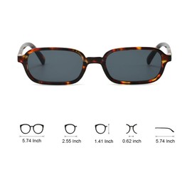 Ridering Trendy Retro 90s Square Sunglasses for Women & Men,Small Narrow Vintage UV Protection Fashionable Sunglasses