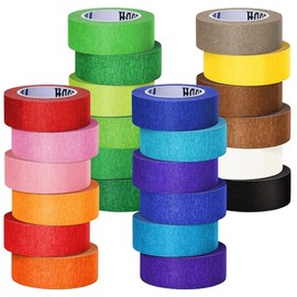 Oleitodh 24 Rolls Colored Masking Tape Bulk for Art, 1 inch x 360 Yards for Crafts, Labeling, DIY Decorative, Colored Painters Tape, Rainbow Colors Tape for General Use Projects, Easy Tear No Residue