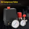 Air Compressor Pressure Valve Switch, 2-G1/4 Connector 0.05-1.2Mpa Air Compressor