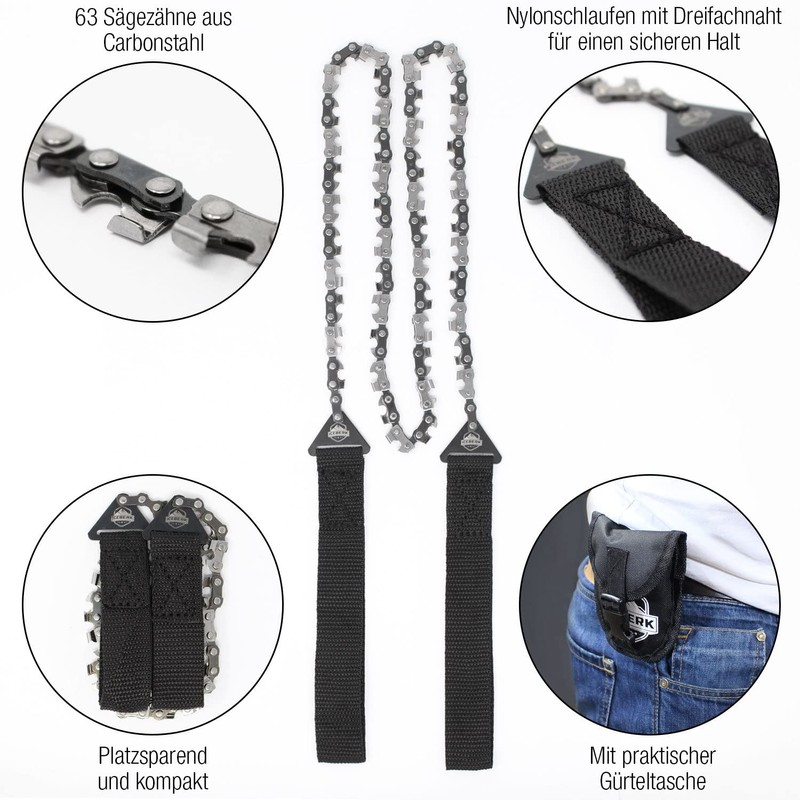 Iceberk Hand Chainsaw Carbon Steel - Rustproof Folding Saw for