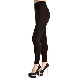 Angelina Fleece Lined Leggings, #022, Dark Brown, One Size