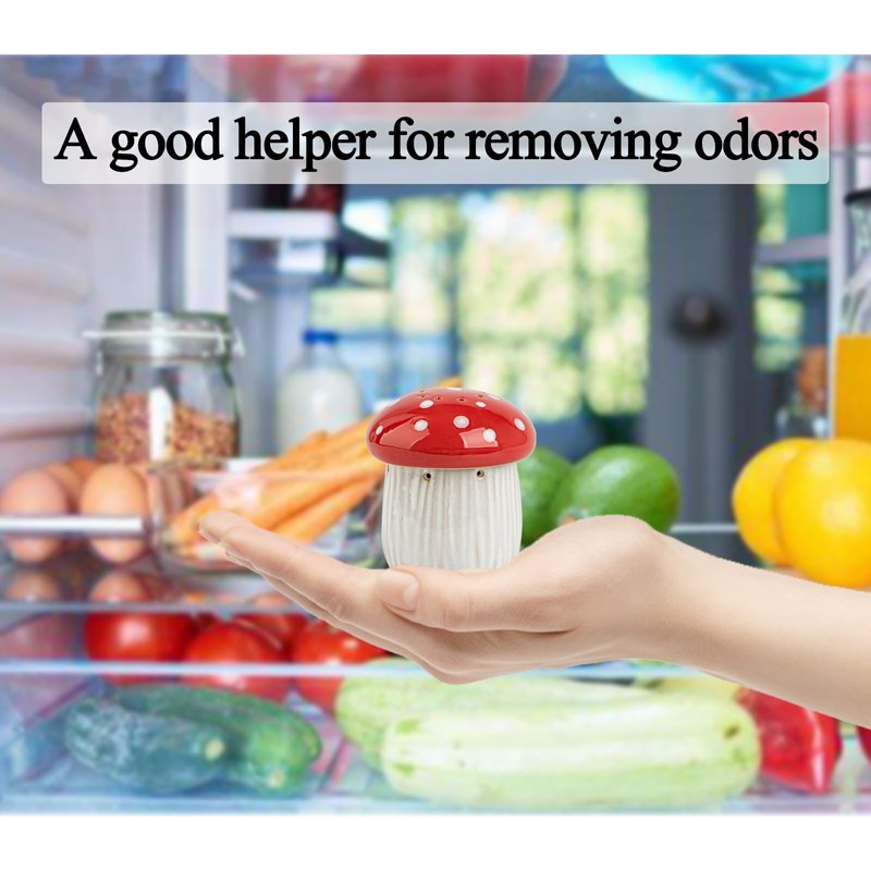 Mushroom Baking Soda Holder For Fridge Deodorizer Ceramic Baking Soda