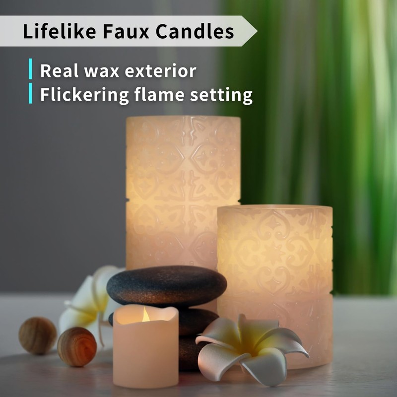 FURORA LIGHTING Pink Rome Real Wax LED Candles with Remote