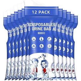 Disposable  Bags 900ML 8/12/24 Pieces, Emergency Portable Pee Bags for Women Men, Travel Urinal Bag, Unisex Urinal Toilet Bag for Road Trips Camping Hiking Traffic Jams - Colour: Blue-12Pcs