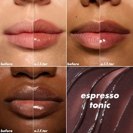 e.l.f. Cosmetics Glow Reviver Plumping Aceite Labial Café Espresso Espresso Tonic, Hidrata y Nutre con Efecto Plumping Instantáneo, Vegano y Libre de Crueldad Animal
