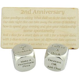 2 Year Anniversary Metal Date Night Dice - Create a Unique 2nd Anniversary Date Night