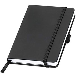 Uakeii Notizbuch A6 mit Gummiband Kariert mit schwarzem Hardcover – 92 Seiten aus dickem Papier – Bullet Journal Tagebuch (9,5 x 14,5 cm)