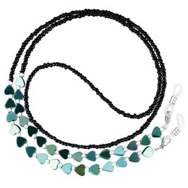 BILIONE Beaded Eyeglass Chains for Women and Men, Acrylic Eye Glasses Strap Around Neck, Sunglass Holder Hanger Lanyard, Green