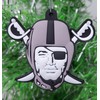 Silver and Black Football Team Themed Christmas Ornament Set