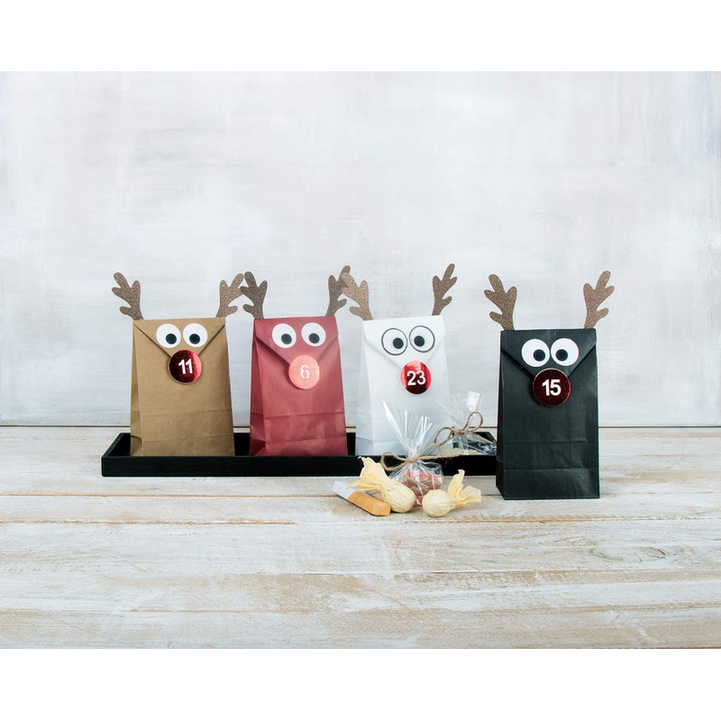 Rayher 46560000 Advent Calendar Accessories: Rudolf Reindeer 1 Set, Paper,