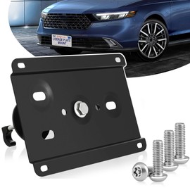 No Drill Tow Hook License Plate Mount Relocator Bracket Kit with Anti-Theft Security Compatible with Honda Accord 2013-2023,License Plate Mount License Plate Mounting Bracket