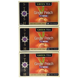 Stash Premium Ginger Peach Green Tea, Tea Bags, 18-Count Boxes (Pack of 6)
