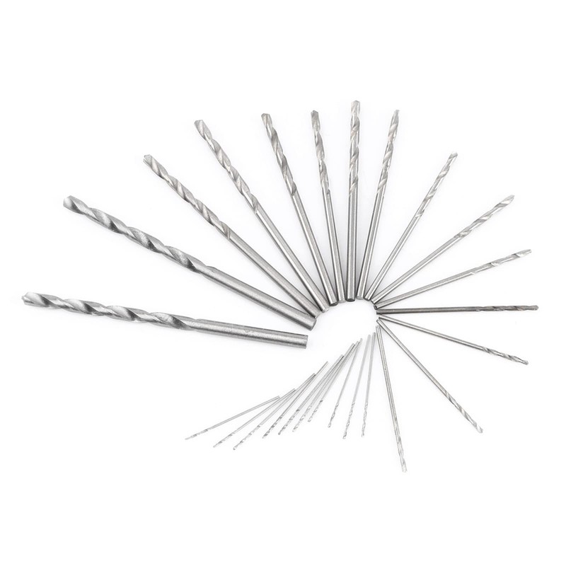 Silver Color Precision Pin Vise Hand Drill with 25Pcs HSS