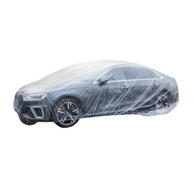 CGEAMDY Car Cover, Car Tarpaulin, Dustproof, Waterproof, Universal Transparent Disposable Car Cover, Rainproof, Dustproof, Can Be Used Repeatedly, Outdoor Car Cover (380 x 650 cm)