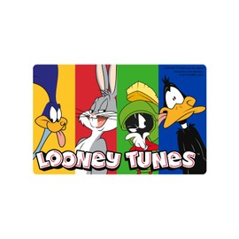 United Labels Looney Tunes Brotdose - Road Runner, Bugs Bunny, Marvin & Daffy Duck Lunchbox Butterbrotdose mit Trennwand Schwarz