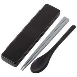 Skater CCS45SAAG-A Combination Set, Antibacterial, Chopsticks and Spoon Set, 8.3 inches (21 cm), Rich Black