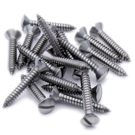 No.2 x 0.375 (2.2mm x 9.5mm) Slot Raised Countersunk Self-Tapping Screw - Stainless Steel (A2) (Pack of 20)