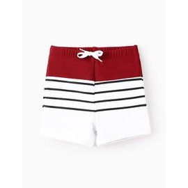 PATPAT Family Matching Swimsuits: Boys' Bathing Suit Quick-Dry Swim Trunks with Elastic Waistband - Daddy and Son Matching Beach Board Shorts for Summer Vacations, Burgundy, Boy, 3-4 Years