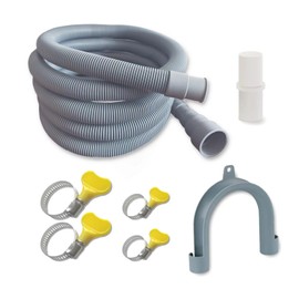 DLHMBOQ 10ft Washing Machine Drain Hose Extension Kit - Universal for Washer, Dishwasher & Dehumidifier, 7-Piece Set with U-Bracket, 4 Clamps & Adapter