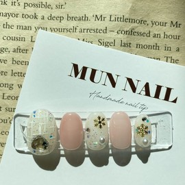 Snow Tweed Nail Tips - Lipstick / 눈꽃트위드 네일팁 - 립스틱