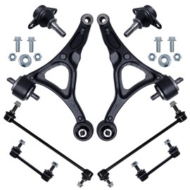 AUQDD 8Pcs Front End Suspension Kit Fit For 2003-2008 2009-2014 Vo-lvo XC90, 2 Lower Control Arm w Ball Joint 4 Sway Bar Link (# K640447 K640446 K80501 K500153 K80425)