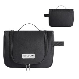 Cozary Toiletry Bag Travel for Women, Men & Children, Hanging Toiletry Bag, Cosmetic Bag, Large with Double Zip Opening, black, Cosmetic bag