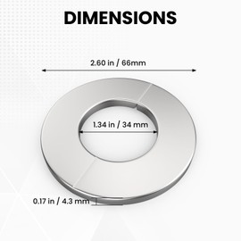Wall Split Flange, HONSNKS 3Pcs Self Adhesive Round Escutcheon Plate 304 Stainless Steel Wall-mounted Pipe Hole Cover for Various Pipes (34mm/1.34inch ID)