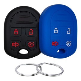 REPROTECTING Silicone Rubber Key Fob Cover Compatible with 2006-2015 Ford Edge Escape Expedition Explorer F-150 F-250 Super F-350 Super Flex Focus Fusion Mustang Taurus X Lincoln Navigator