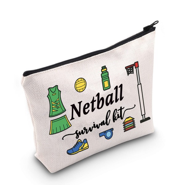 Netballspieler Geschenk Netball Sport Geschenk Netball Survival Kit Kosmetik Tasche Netball Liebhaber Geschenk, gebrochenes weiß, big, Netball Survival Kit UK