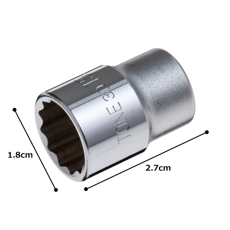 Tone HP3D-15 Socket (12 Square) Drive Angle 0.3 inch (9.5