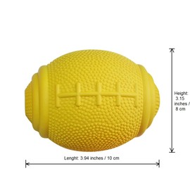 PlayfulSpirit Tricky Treat Rugby Ball: Dog Treat Dispenser - Awesome Anxiety Reliever and Boredom Breaker, Fun Fetch and Basic Puppy Training Toy (Large, Yellow)