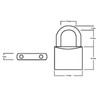 Henry Squire Lion Premium Solid Brass 4 pin Padlock, 24.5