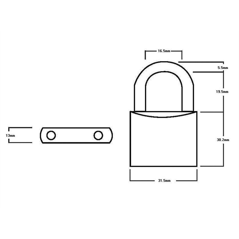 Henry Squire Lion Premium Solid Brass 4 pin Padlock, 24.5