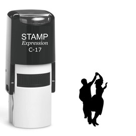 stampexpression - Two People Dancing Self Inking Rubber Stamp - Black Ink (A-62132)