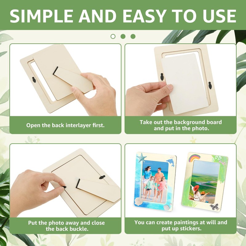 10Pcs Wooden Picture Frames,Stable Wooden Photo Holder,Easy to Use,for Craft,