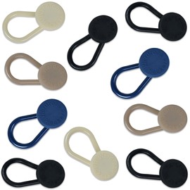 Flexible Button Extender for Pants Waist Extenders for Pants for Men and Women (10-Piece Multiple Colors) Blue Denim Jeans Button Extender, Black & Khaki Pant Waistband Expander by Wardrobe Hackers
