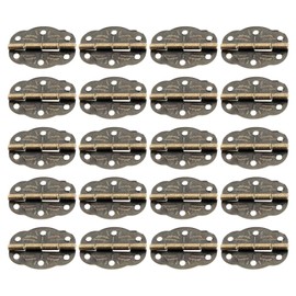 Dophee 30mmx20mm Flat Hinges Wood Box Hinges Wear Hinges Antique Door Hardware Handicrafts Parts Hardware with Screws Pack of 20