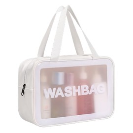 SZDPC Large Toiletry Bag for Women & Men, Travel Toiletry Bag with Carrying Handle, Matt Translucent Shower Bag