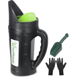 Hand held Spreader, Seed Spreader for Ice Melt, Grass Seed, Fertilizer Lawn and Garden. Multiple Adjustable Opening Sizes for Salt,Ice Melt, Up to 80 Oz