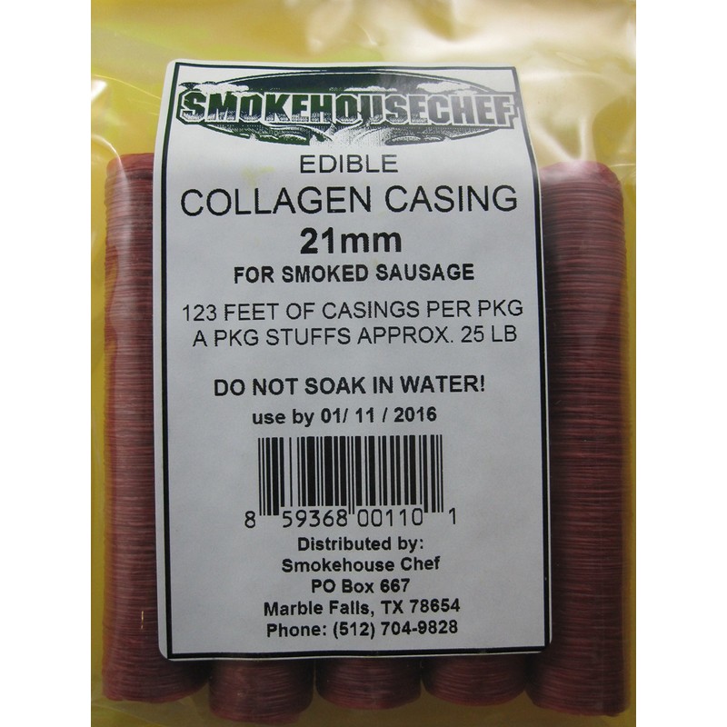 Edible Snack Stick casings. 21mm diameter. Holds approx 25 lbs