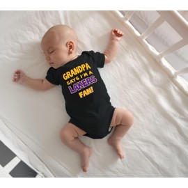 NanyCrafts Baby's Grandpa Says I'm a Lakers Fan Bodysuit Newborn Black