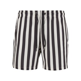 Urban Classics Men's Swim Trunks, Black/off-white, M