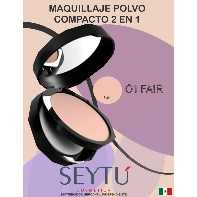 Duo De Maquillaje Seytu Polvo Compacto + Base Liquida