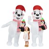eLUUGIE Inflatable Polar Bear Holding Penguin Christmas Inflatable Penquin Costume